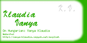 klaudia vanya business card